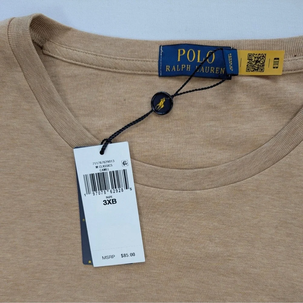 NWT Polo Ralph Lauren 3XB Camel Long Sleeve Tee
